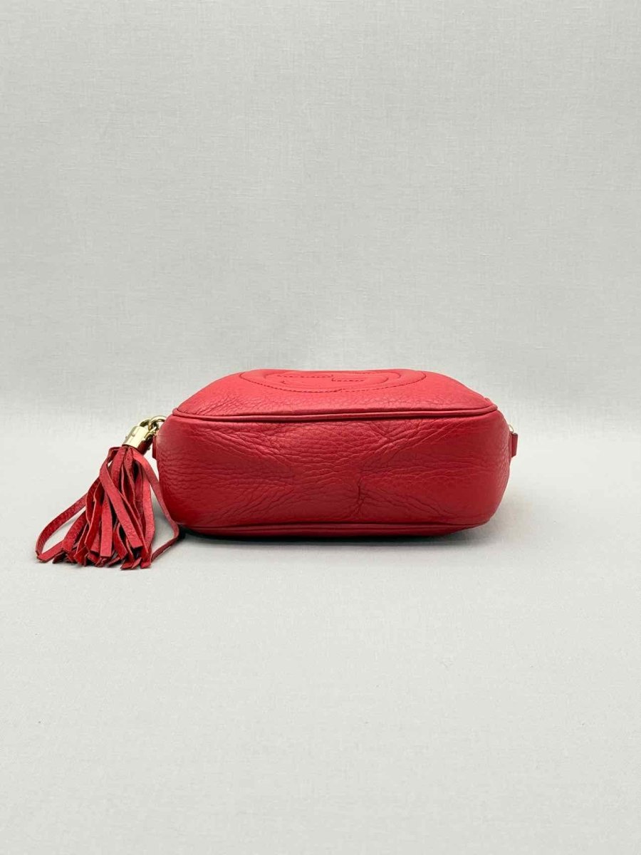 Pre-loved GUCCI Soho Disco Red Embossed Crossbody at Reems Closet