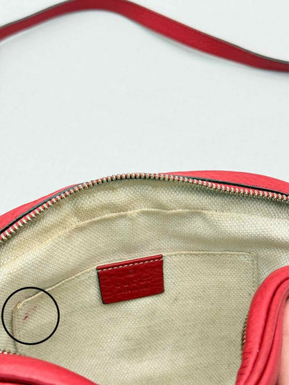 Pre-loved GUCCI Soho Disco Red Embossed Crossbody at Reems Closet