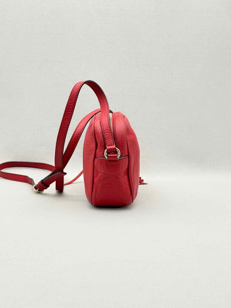 Pre-loved GUCCI Soho Disco Red Embossed Crossbody at Reems Closet