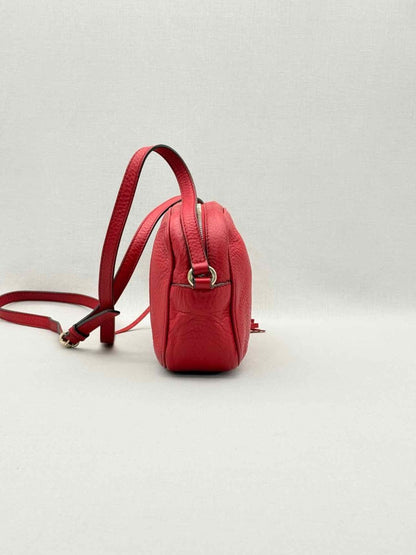 Pre-loved GUCCI Soho Disco Red Embossed Crossbody at Reems Closet