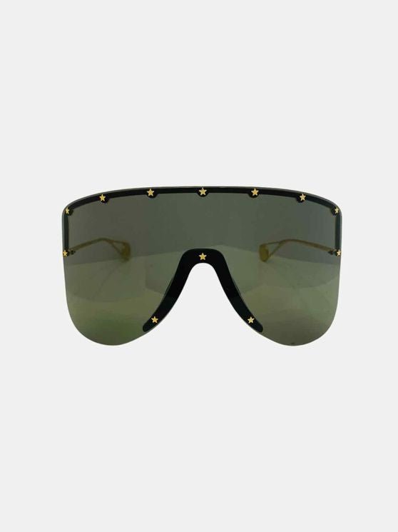 Pre - loved GUCCI Star Mask Black Sunglasses at Reems Closet