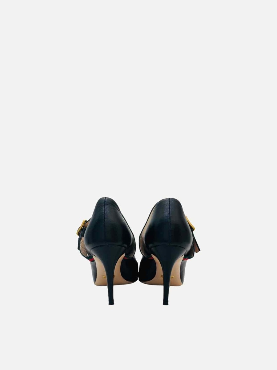 Pre - loved GUCCI Sylvie Mary Jane Black Pumps 40.5 at Reems Closet