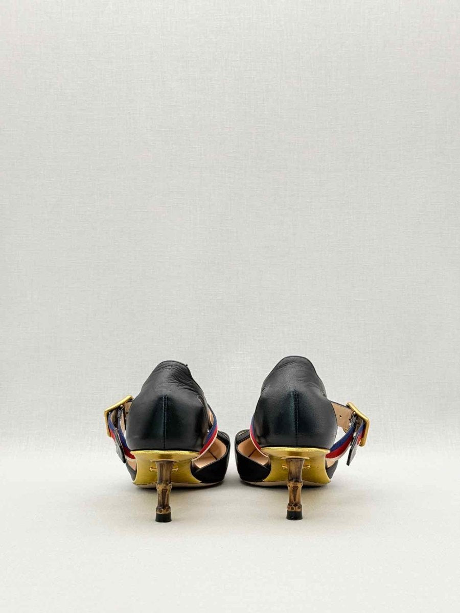 Pre-loved GUCCI Sylvie Unia Black Size EU 35 Pumps at Reems Closet