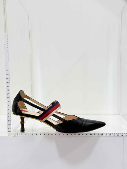 Pre-loved GUCCI Sylvie Unia Black Size EU 35 Pumps at Reems Closet