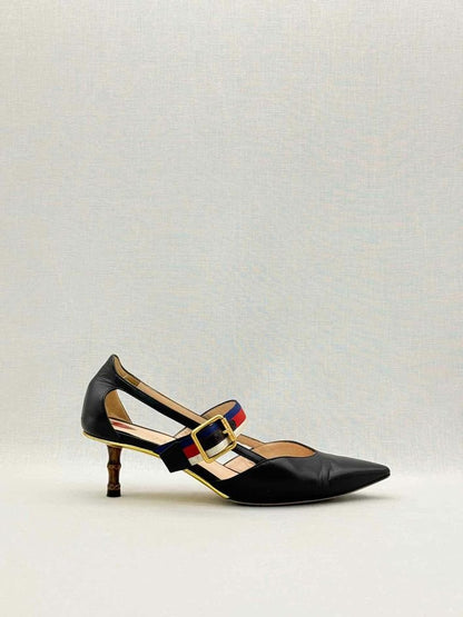 Pre-loved GUCCI Sylvie Unia Black Size EU 35 Pumps at Reems Closet