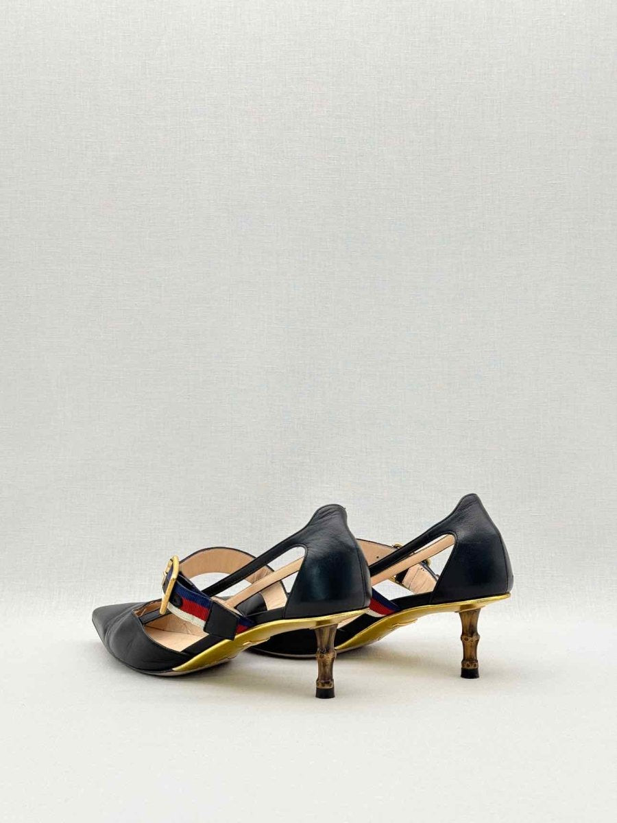 Pre-loved GUCCI Sylvie Unia Black Size EU 35 Pumps at Reems Closet