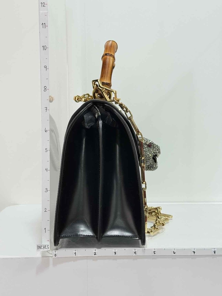 Pre - loved GUCCI Tiara Black Tiger Top Handle at Reems Closet