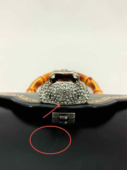 Pre - loved GUCCI Tiara Black Tiger Top Handle at Reems Closet