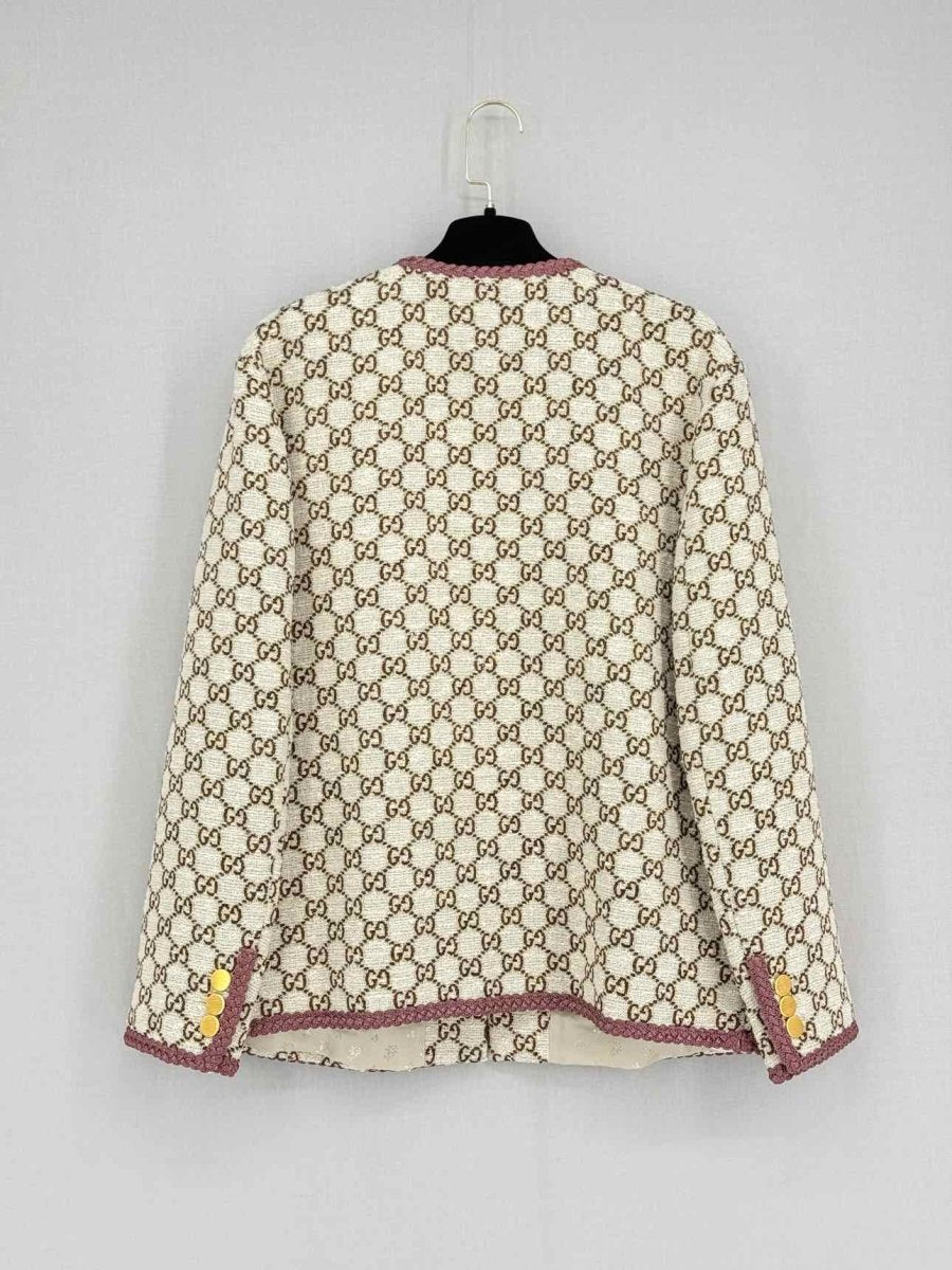 Pre - loved GUCCI Towards The Sun Beige & Brown Size US 6 Jacket at Reems Closet