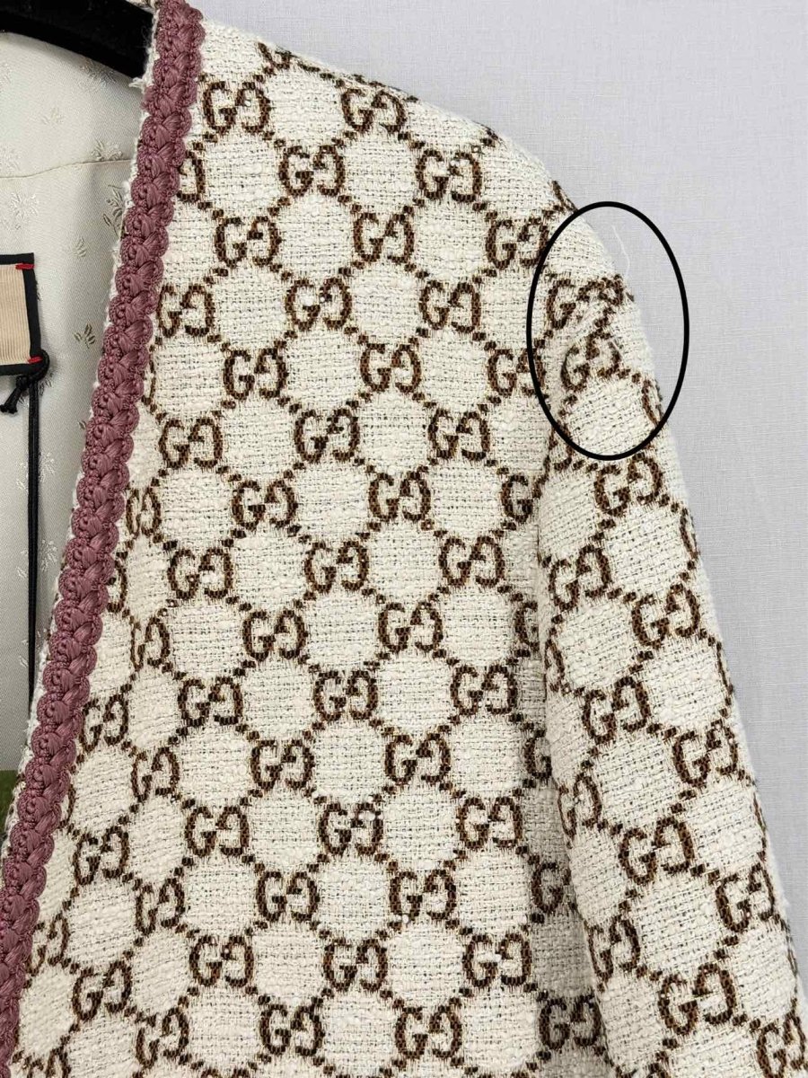 Pre - loved GUCCI Towards The Sun Beige & Brown Size US 6 Jacket at Reems Closet