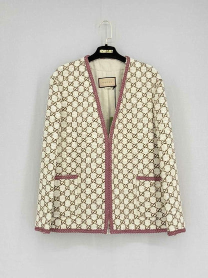 Pre - loved GUCCI Towards The Sun Beige & Brown Size US 6 Jacket at Reems Closet