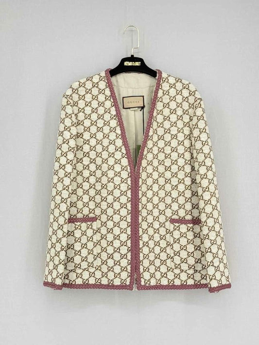 Pre - loved GUCCI Towards The Sun Beige & Brown Size US 6 Jacket at Reems Closet