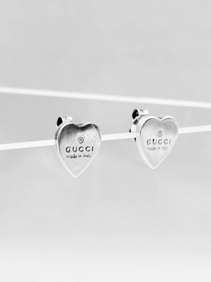 Pre-loved GUCCI Trademark Heart-Shaped Earrings at Reems Closet