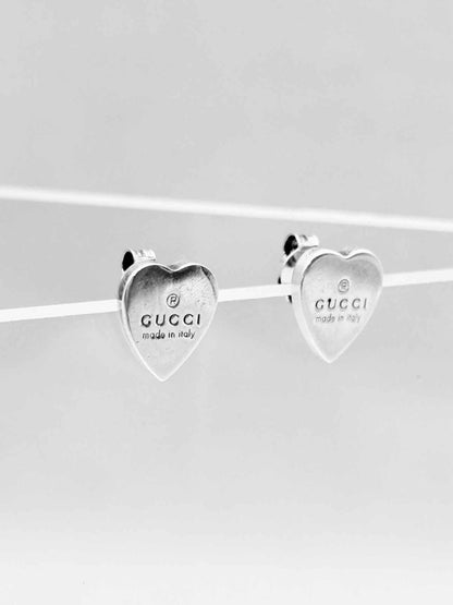 Pre-loved GUCCI Trademark Heart-Shaped Earrings at Reems Closet