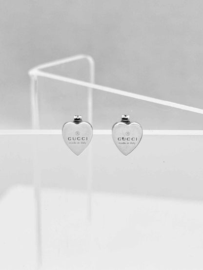 Pre-loved GUCCI Trademark Heart-Shaped Earrings at Reems Closet