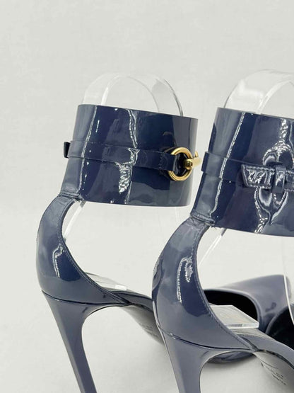 Pre - loved GUCCI Ursula Navy Blue Size EU 39.5 Heeled Sandals at Reems Closet