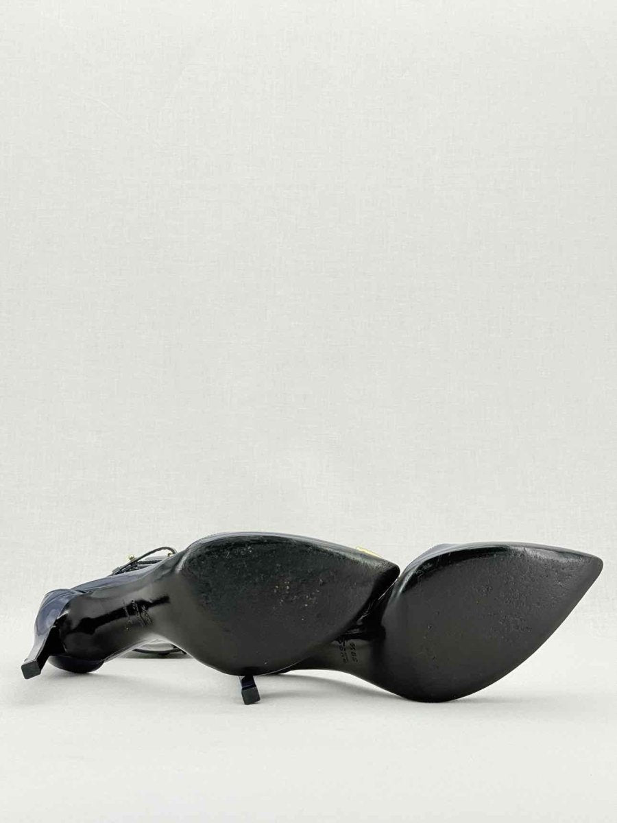 Pre - loved GUCCI Ursula Navy Blue Size EU 39.5 Heeled Sandals at Reems Closet