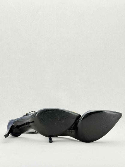 Pre - loved GUCCI Ursula Navy Blue Size EU 39.5 Heeled Sandals at Reems Closet