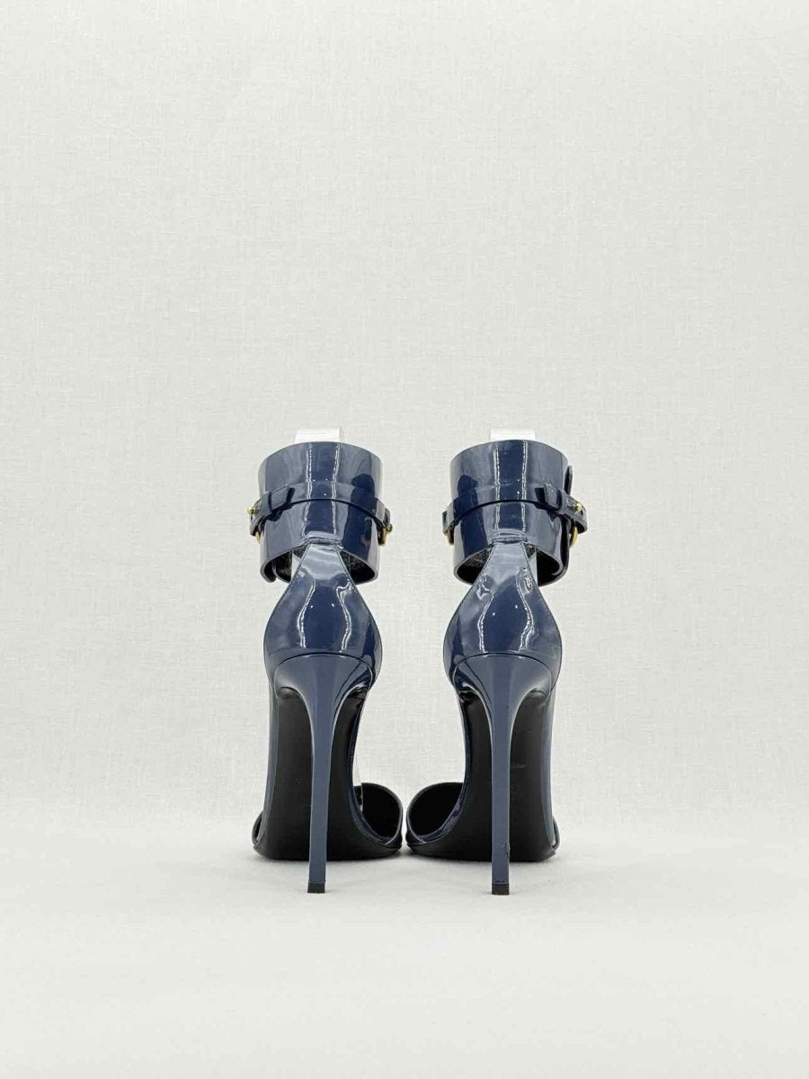 Pre - loved GUCCI Ursula Navy Blue Size EU 39.5 Heeled Sandals at Reems Closet