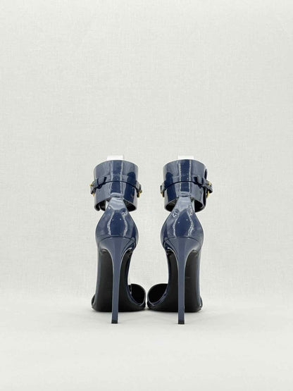 Pre - loved GUCCI Ursula Navy Blue Size EU 39.5 Heeled Sandals at Reems Closet