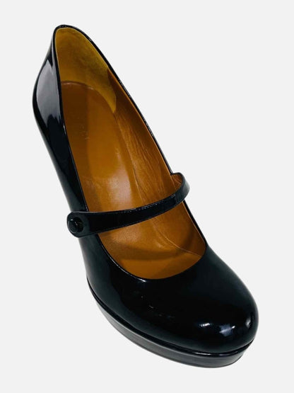 Pre - loved GUCCI Vernice Crystal Betty Black Size EU 40 Mary Janes at Reems Closet