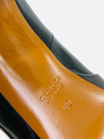 Pre - loved GUCCI Vernice Crystal Betty Black Size EU 40 Mary Janes at Reems Closet