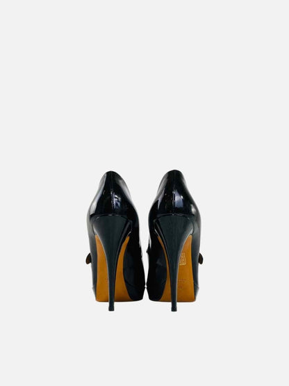Pre - loved GUCCI Vernice Crystal Betty Black Size EU 40 Mary Janes at Reems Closet