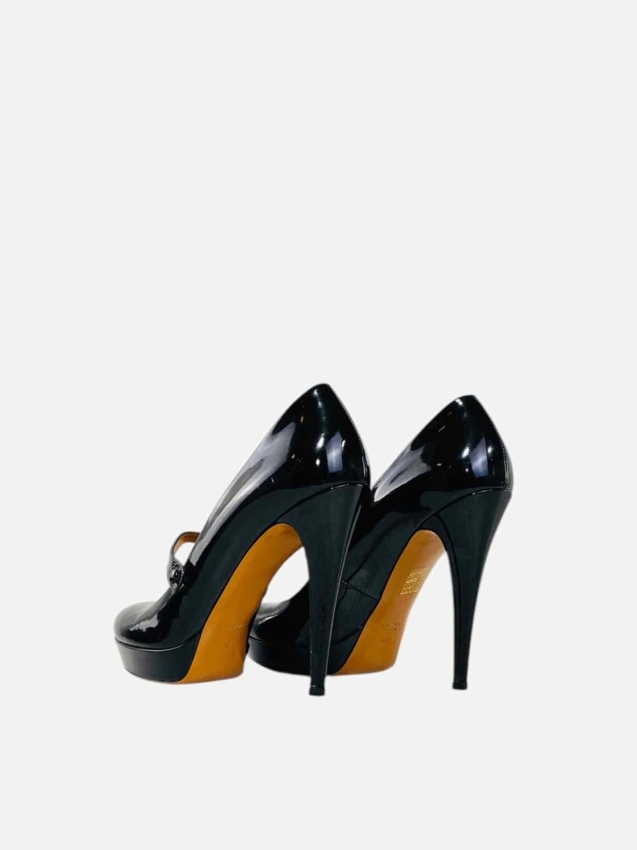 Pre - loved GUCCI Vernice Crystal Betty Black Size EU 40 Mary Janes at Reems Closet