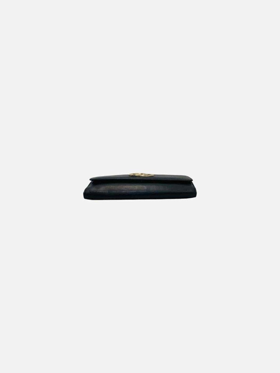 Pre - loved GUCCI Vintage Black Double GG Continental Wallet at Reems Closet