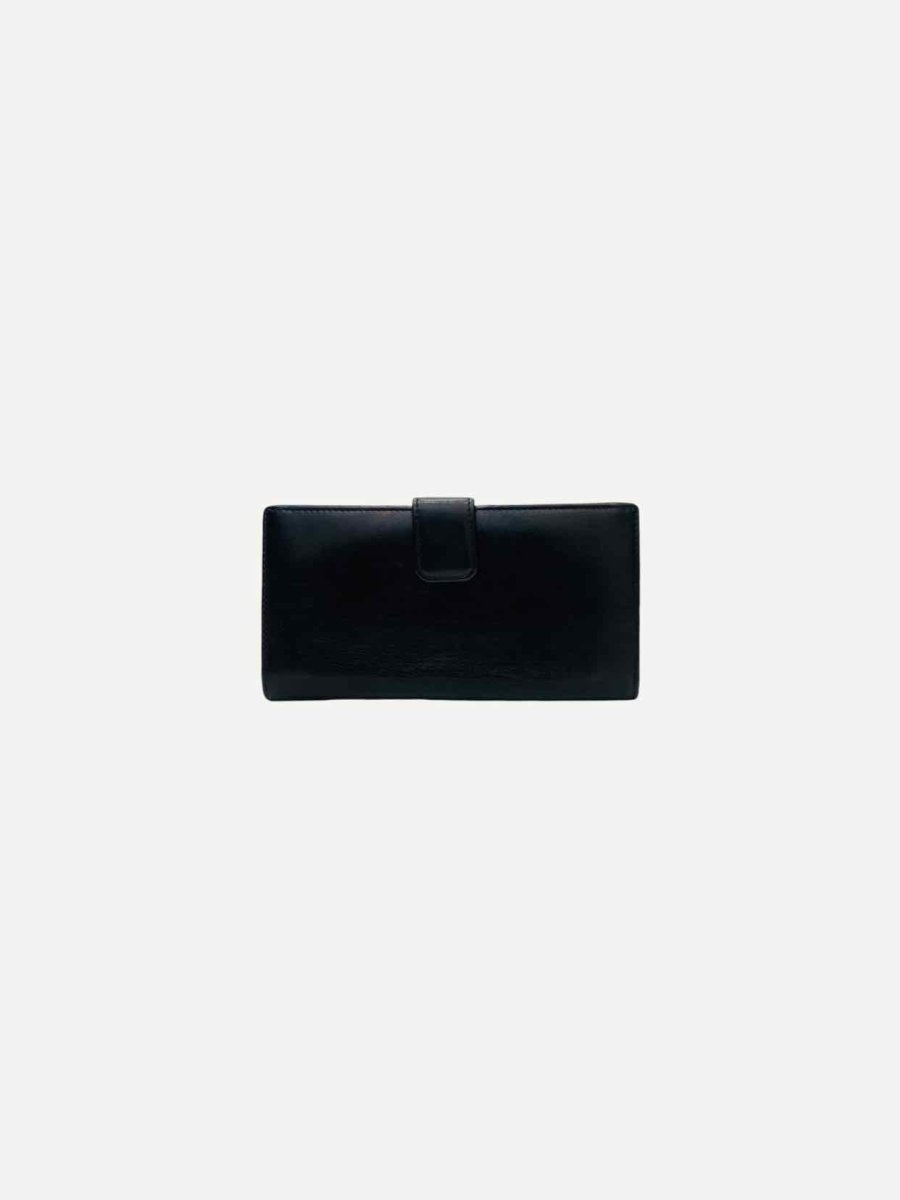 Pre - loved GUCCI Vintage Black Double GG Continental Wallet at Reems Closet