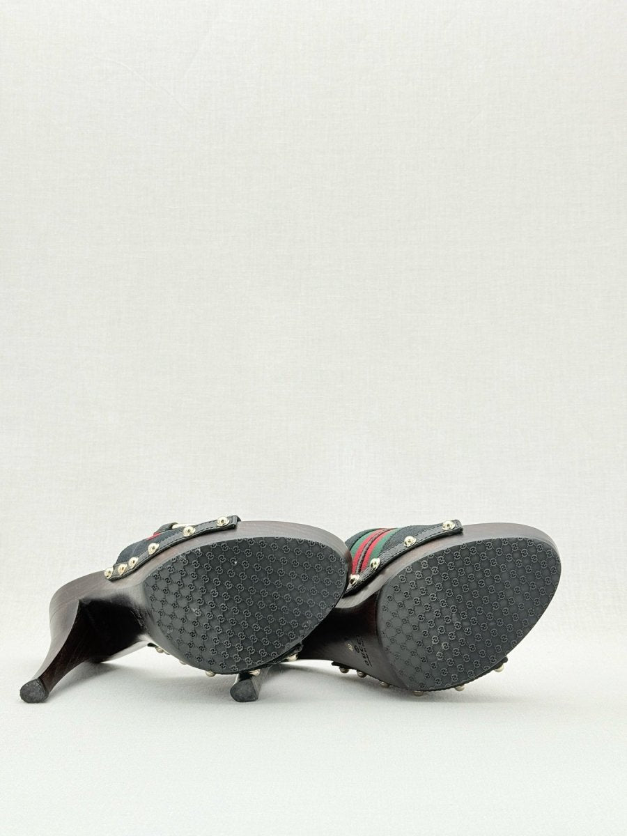 Pre - loved GUCCI Web Horsebit Black Size EU 40 Mules at Reems Closet