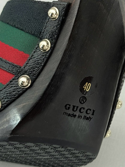 Pre - loved GUCCI Web Horsebit Black Size EU 40 Mules at Reems Closet
