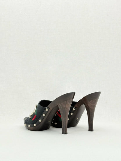 Pre - loved GUCCI Web Horsebit Black Size EU 40 Mules at Reems Closet