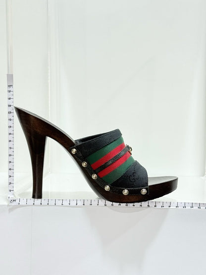 Pre - loved GUCCI Web Horsebit Black Size EU 40 Mules at Reems Closet