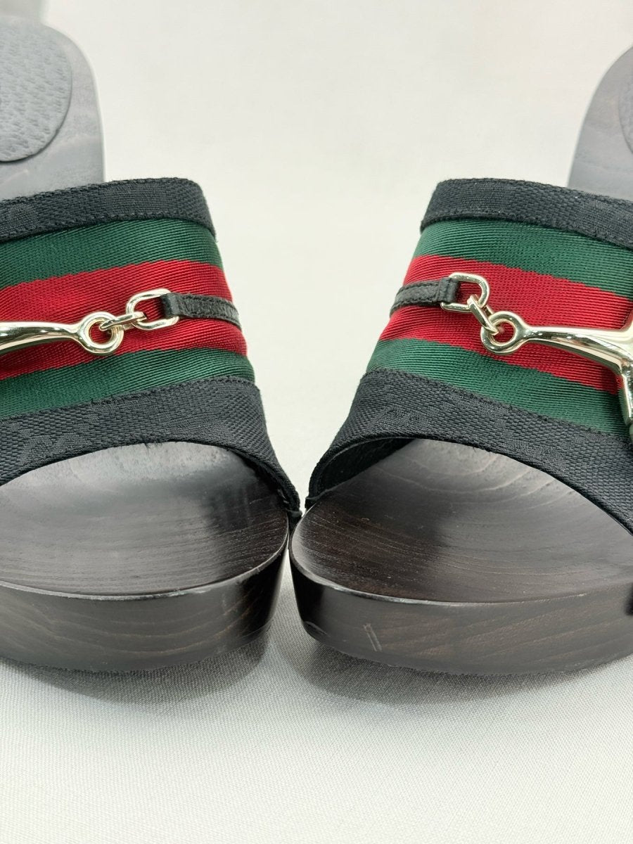 Pre - loved GUCCI Web Horsebit Black Size EU 40 Mules at Reems Closet