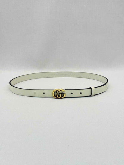 Pre-loved GUCCI White Belt at Reems Closet