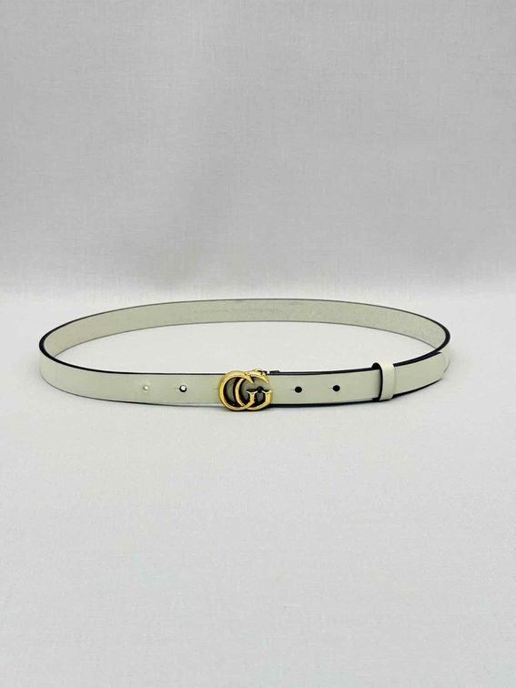 Pre-loved GUCCI White Belt at Reems Closet
