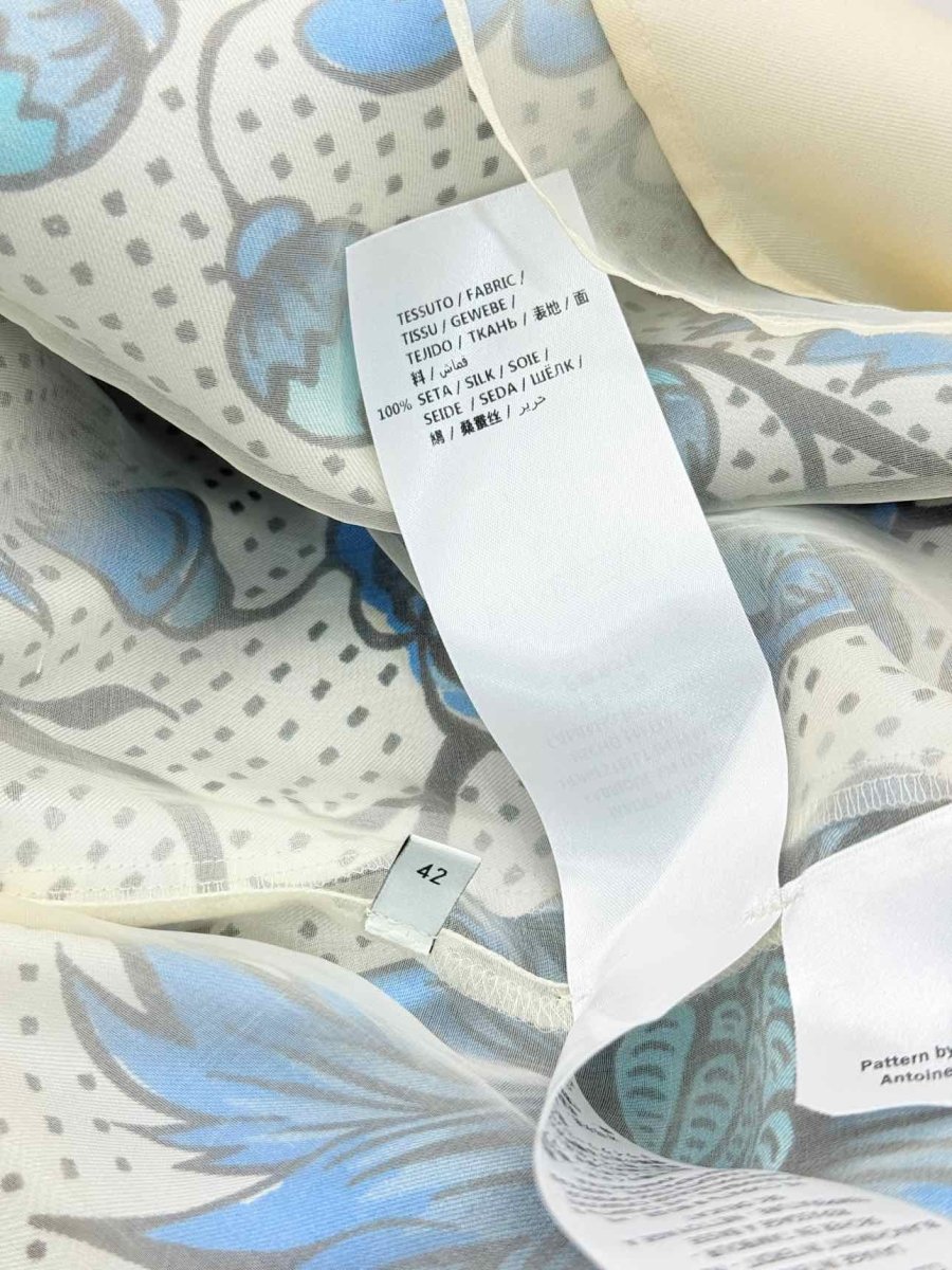 Pre - loved GUCCI White & Blue Floral Print Size US 6 Short Dress at Reems Closet