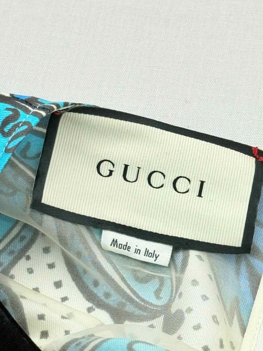 Pre - loved GUCCI White & Blue Floral Print Size US 6 Short Dress at Reems Closet