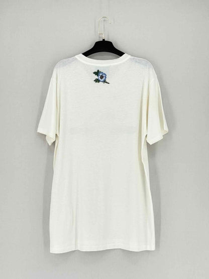 Pre - loved GUCCI White Logo Print Size Small Top at Reems Closet