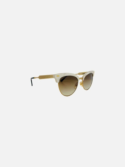 Pre - loved GUCCI White Sunglasses at Reems Closet