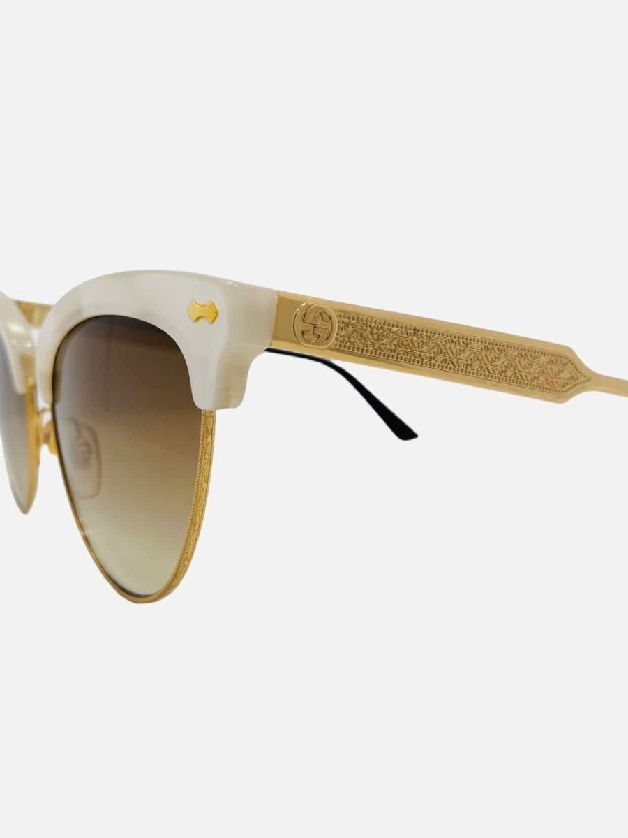 Pre - loved GUCCI White Sunglasses at Reems Closet