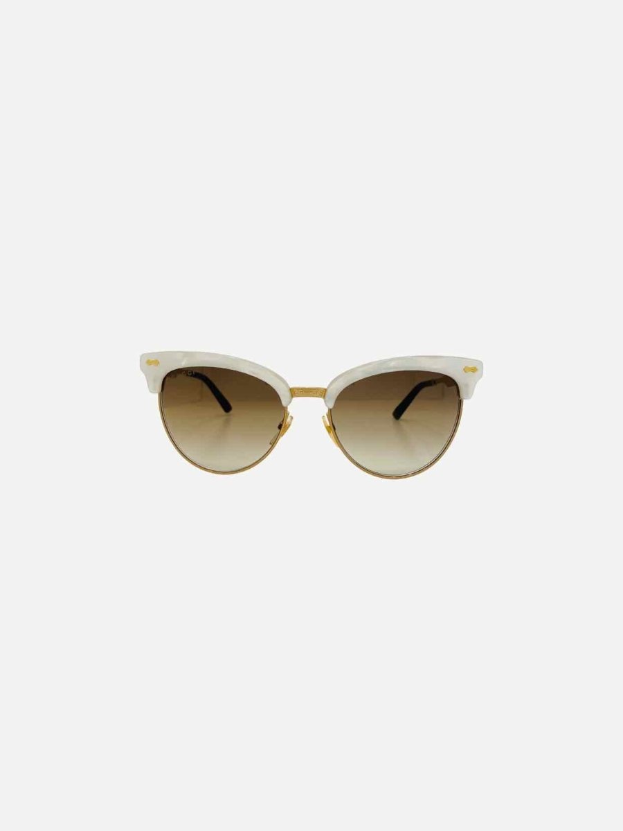 Pre - loved GUCCI White Sunglasses at Reems Closet