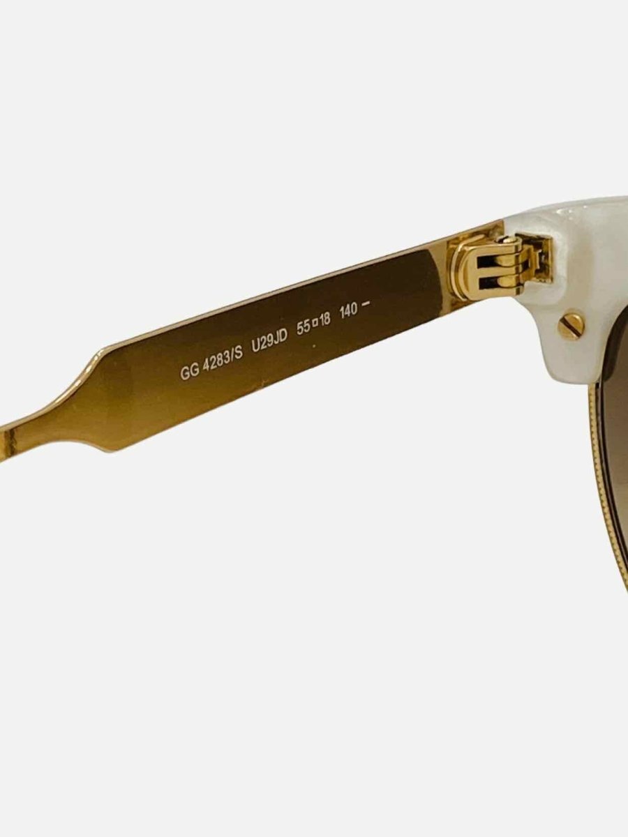 Pre - loved GUCCI White Sunglasses at Reems Closet