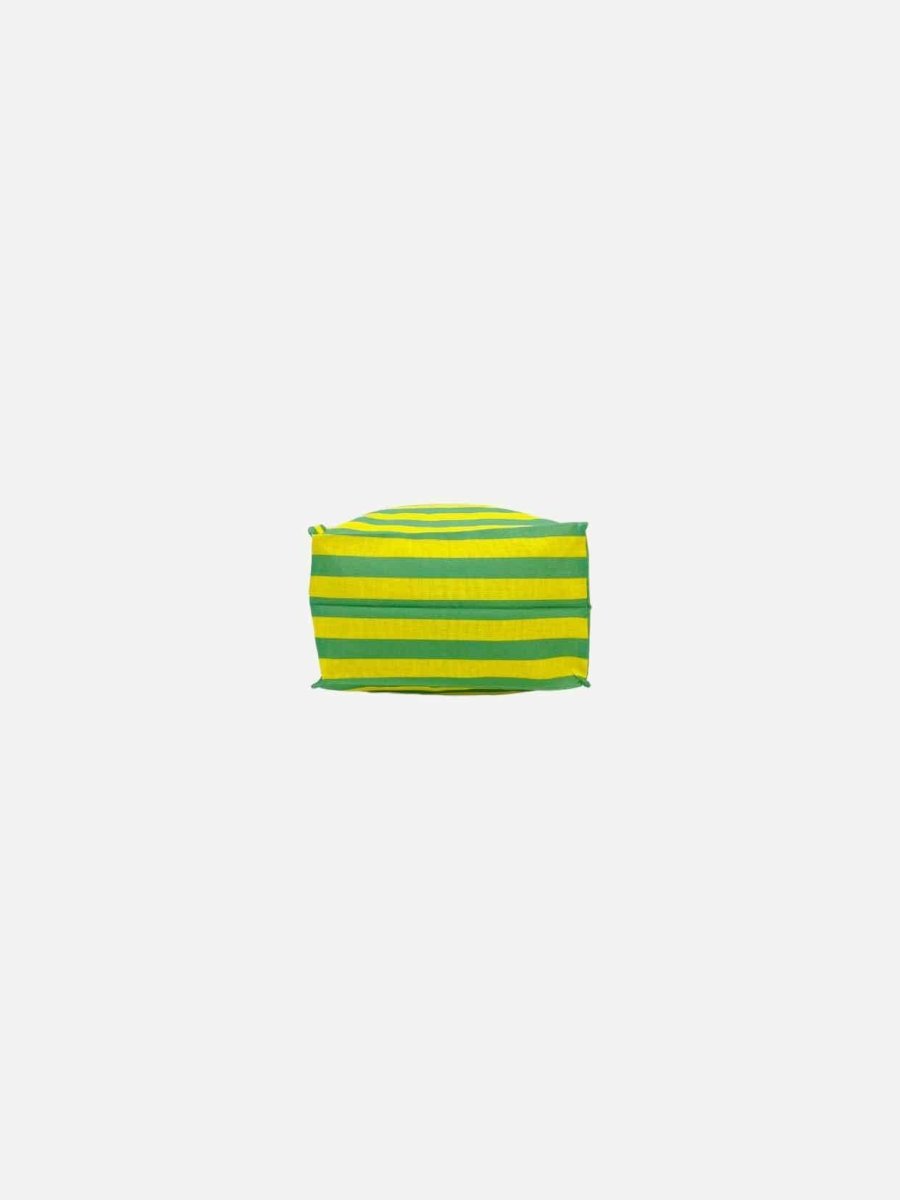 Pre - loved GUCCI X VAULT Yellow & Green Striped Tote Bag at Reems Closet