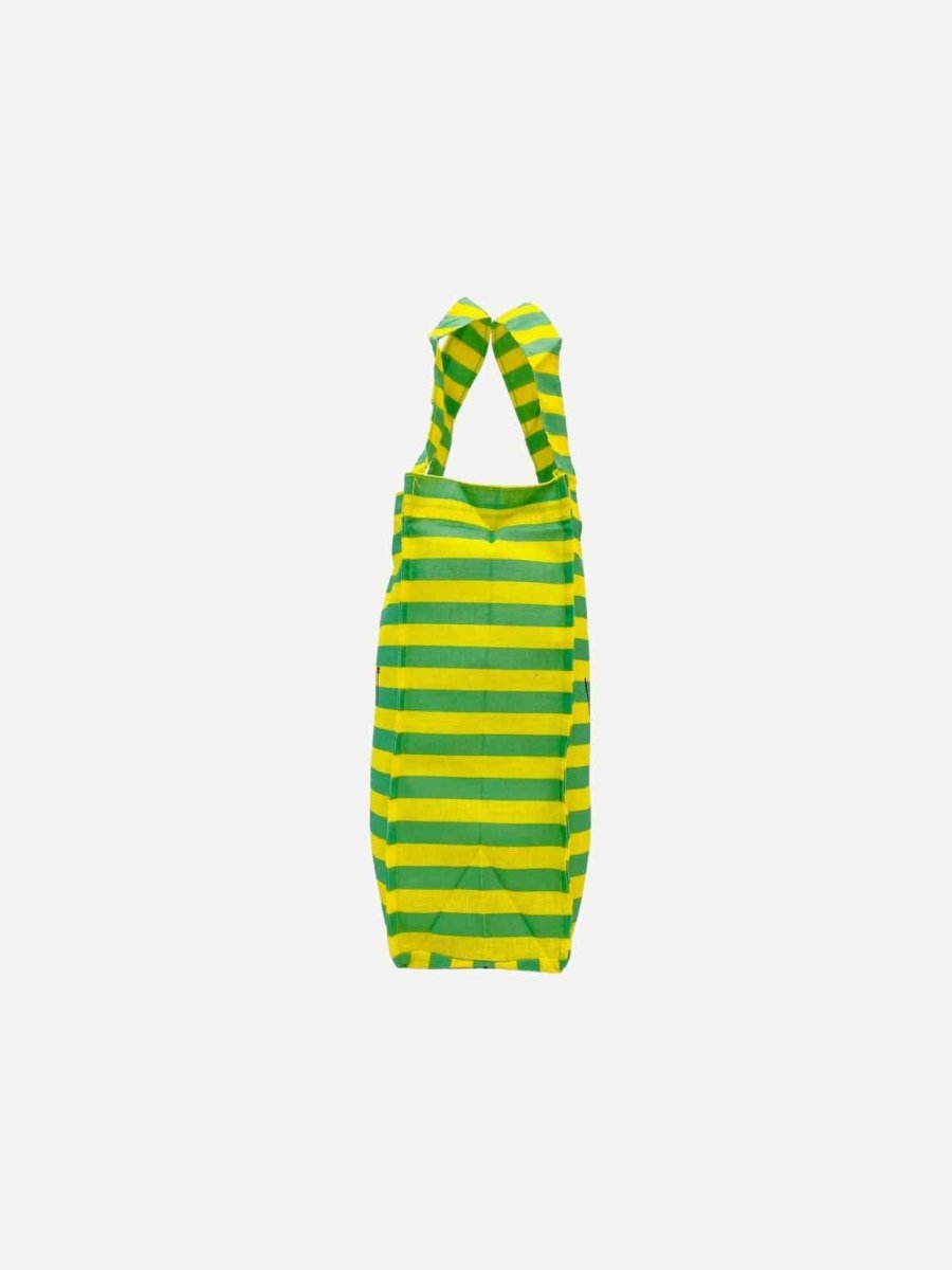 Pre - loved GUCCI X VAULT Yellow & Green Striped Tote Bag at Reems Closet