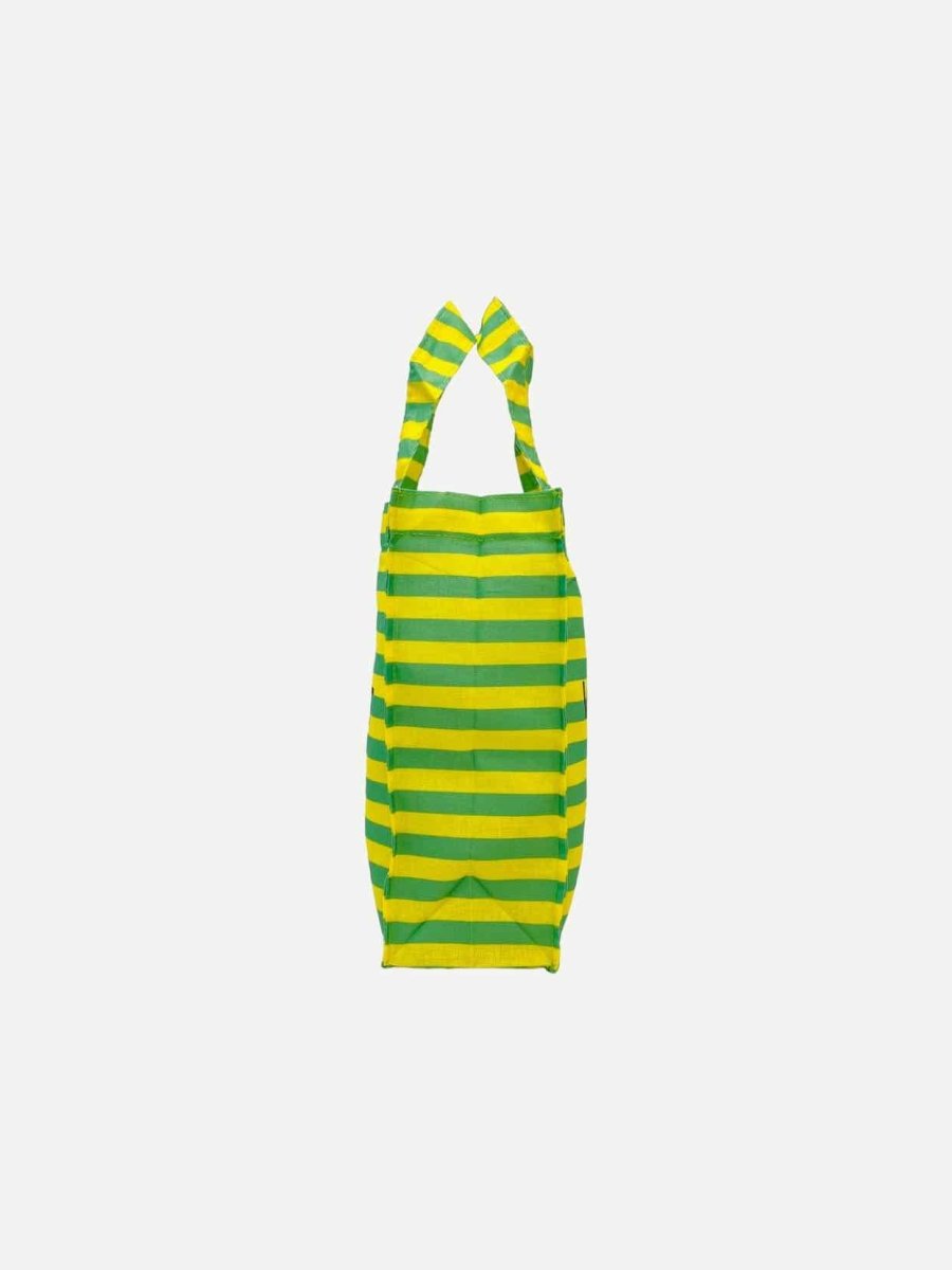 Pre - loved GUCCI X VAULT Yellow & Green Striped Tote Bag at Reems Closet