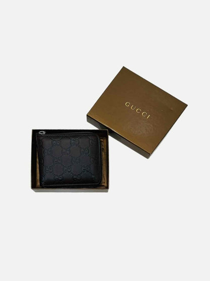 Pre-loved GUCCI Zip Around Brown GG Compact Wallet from Reems Closet