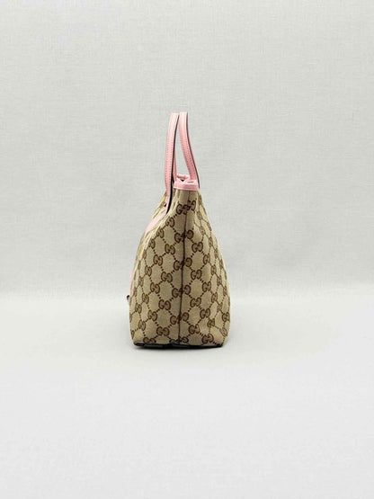 Pre - loved GUCCI Zoo Beige w/ Pink GG Tote Bag at Reems Closet