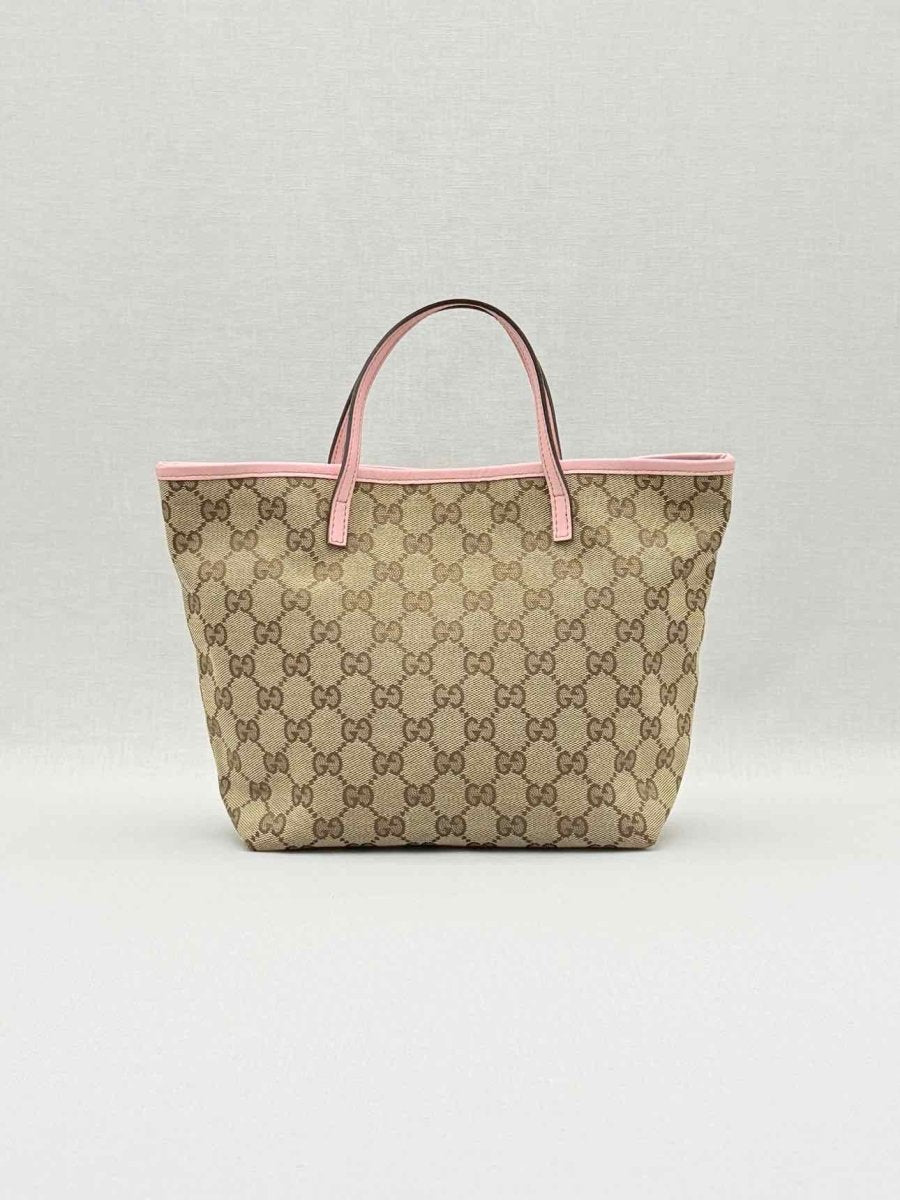 Pre - loved GUCCI Zoo Beige w/ Pink GG Tote Bag at Reems Closet